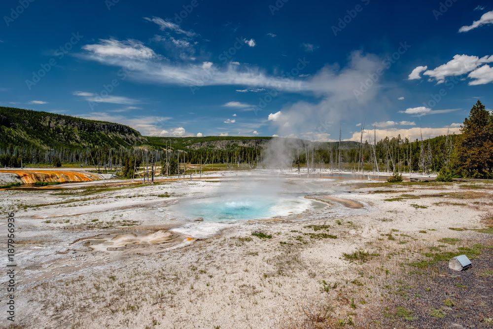 Hot thermal spring in Yellowstone Hot thermal spring in Yellowstone