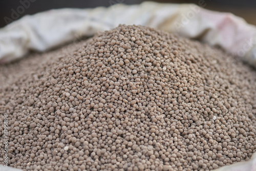 18-46-0 , Diammonium phosphate (DAP) fertilizers in fertilizer bag. photo