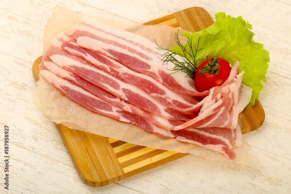 Raw bacon