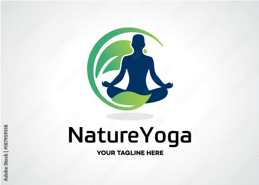 Nature Yoga Logo Template Design Vector, Emblem, Design Concept, Creative Symbol, Icon