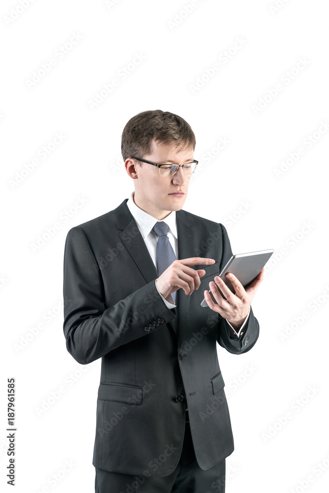 Handsome businessman with a digital tablet Handsome businessman with a digital tablet