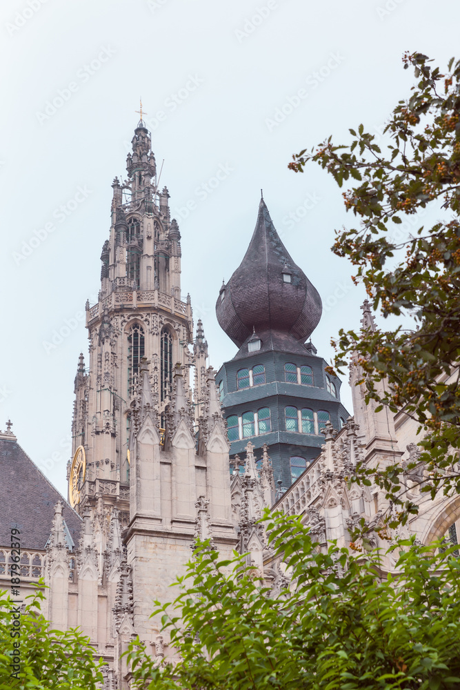 Towers of Cathedral of Our Lady in Antwerp