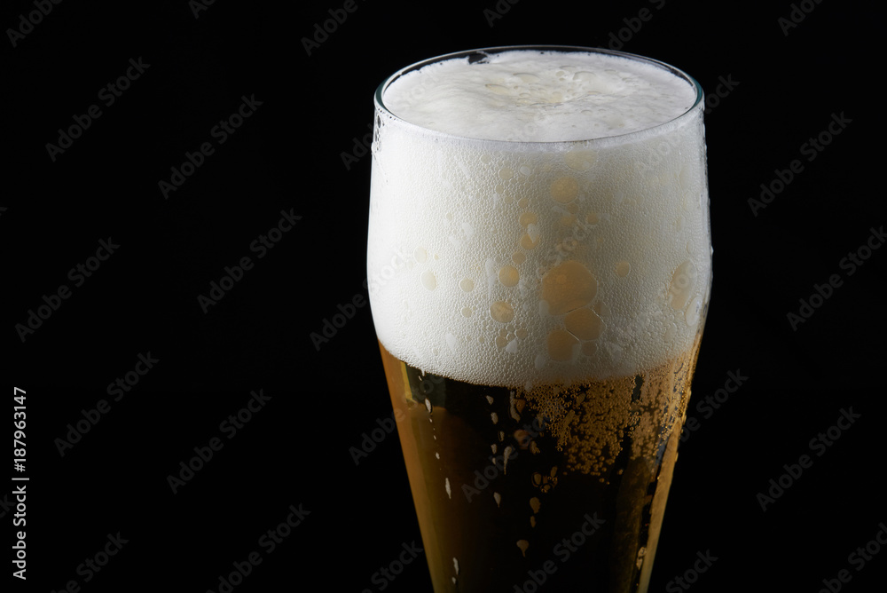 Close-up of fresh beer Close-up of fresh beer