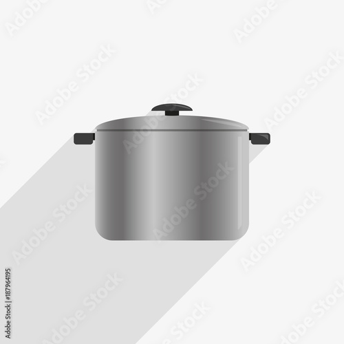 steel cooking pot isolated on white background.