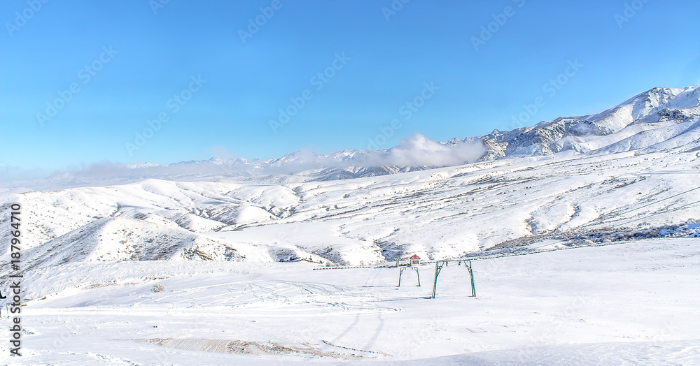 Snow on a mountain slope Snow on a mountain slope