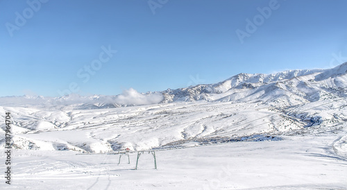 Snow on a mountain slope © kvdkz