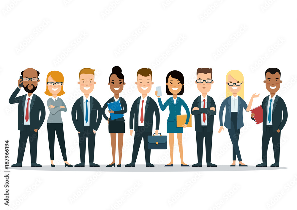 Flat international business people icons infographics vector Flat international business people icons infographics vector