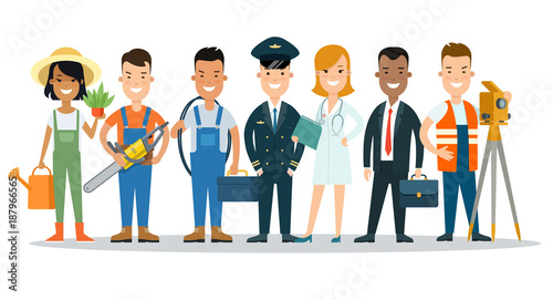 Flat style professionals profession people vector icon character