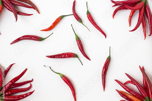 Red chili pepper on a white background