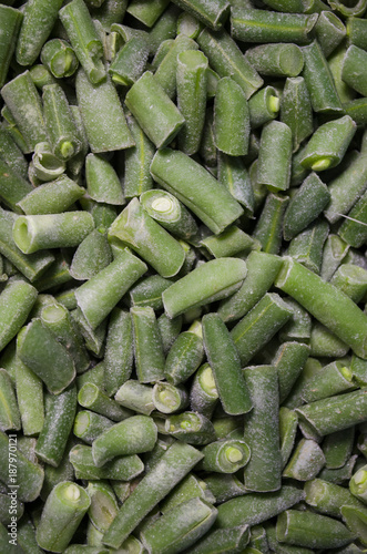 frozen green beans close-up