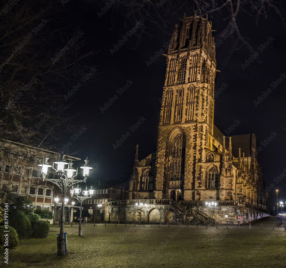 View of the historic Salvator church in the center of Duisburg