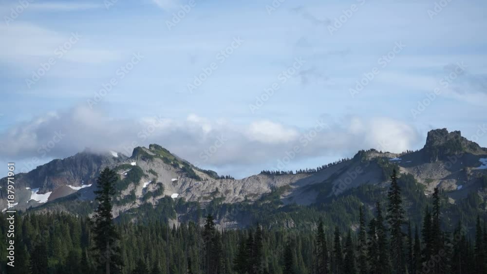 Mount Rainier National Park Time Lapse Clouds Over Mountains Mount Rainier National Park Time Lapse Clouds Over Mountains