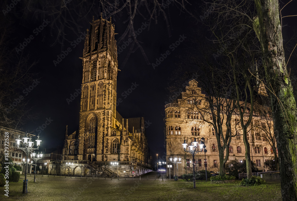 City Hall and St. Salvator Church in Duisburg