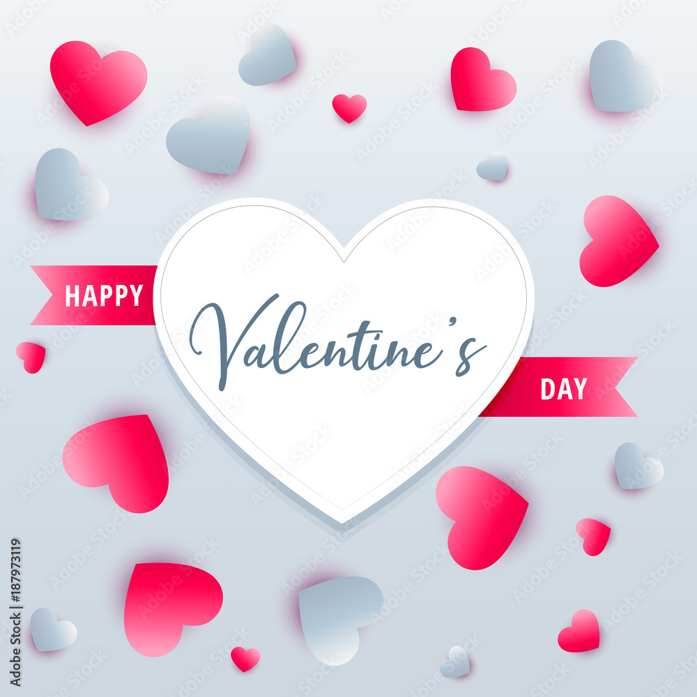 lovely hearts background valentine's day greeting