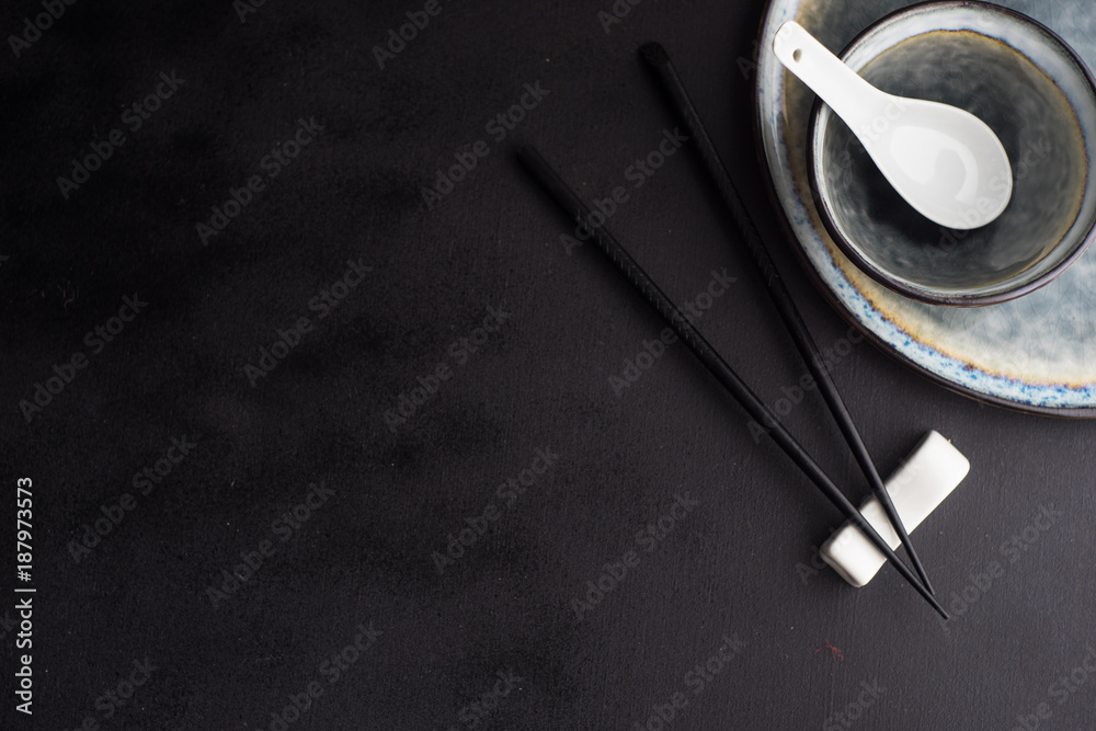 Table setting with chopsticks Table setting with chopsticks