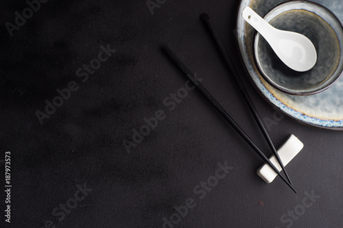 Table setting with chopsticks
