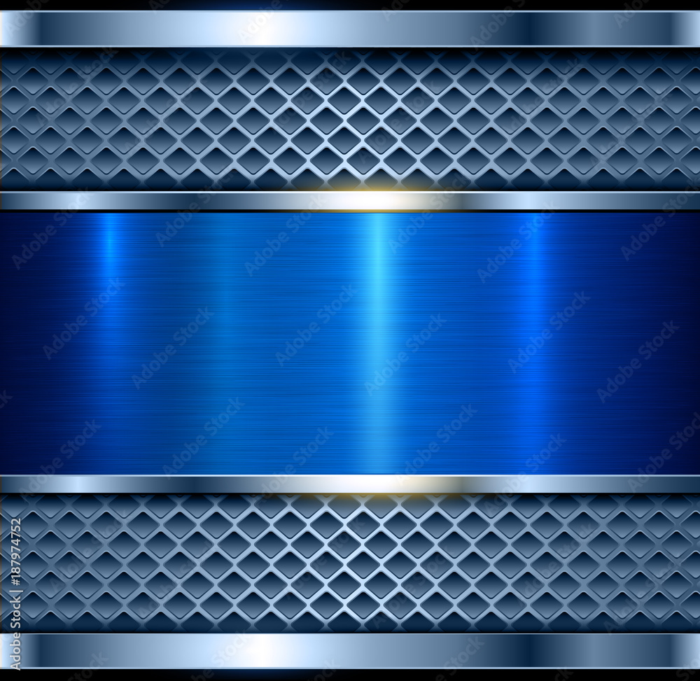 Metallic background blue, shiny metal elegant texture Stock Vector