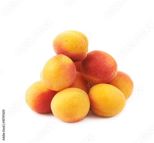 Pile of plums isolated