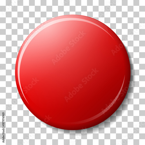 Red magnet with shadow and color reflex, highlights isolated on transparancy background.