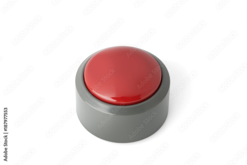 Red Circular Push Button Isolated on White Background Red Circular Push Button Isolated on White Background