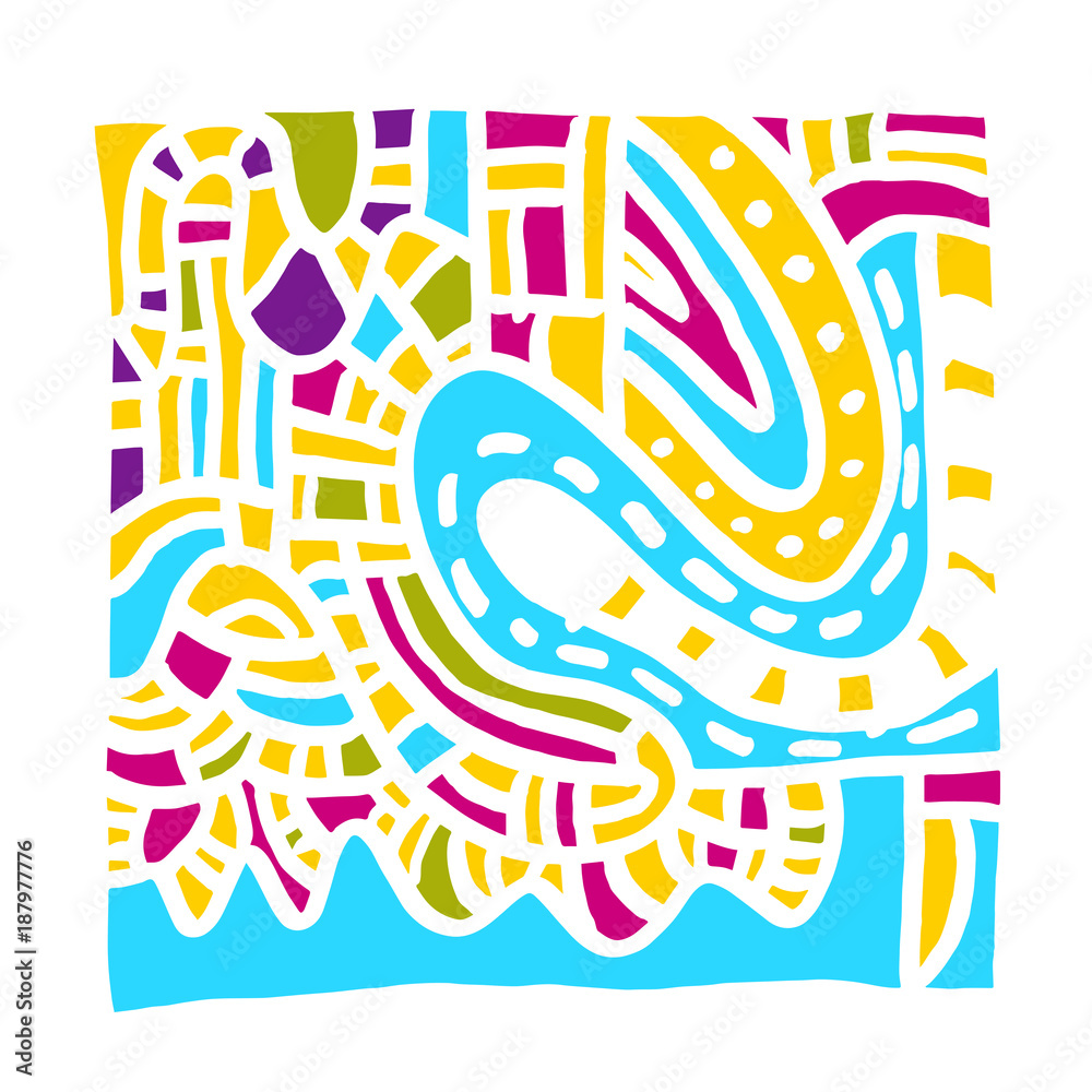 Obraz premium 젠탱글 패턴 / 손으로 그린 모자이크 일러스트