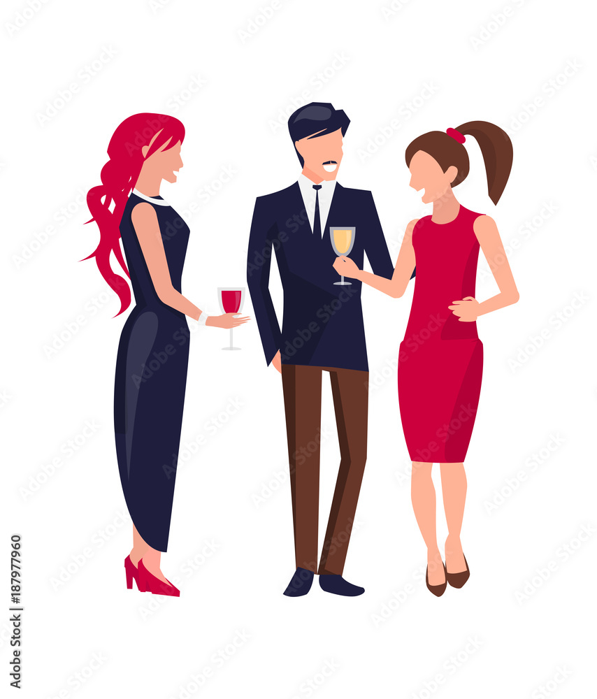 Fototapeta premium Corporate Party People on Vector Illustration
