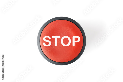 Cut Out of a Red Circular Stop Push Button