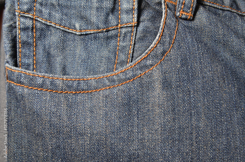Denim jeans with fashion design.