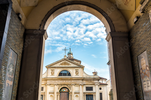 View of Romanesque Basilica of San Vittore church in Varese, Italy
 photo