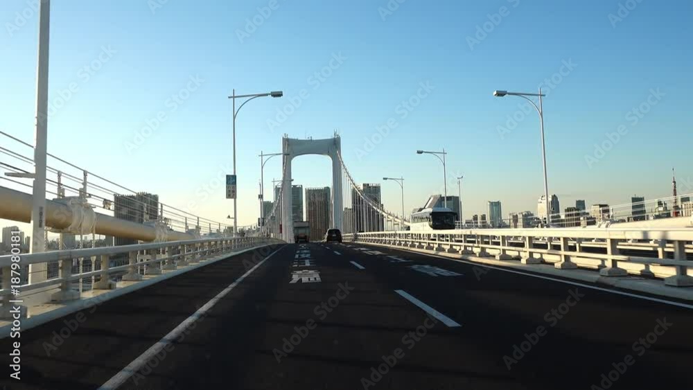 Driving on the Tokyo Rainbow Bridge