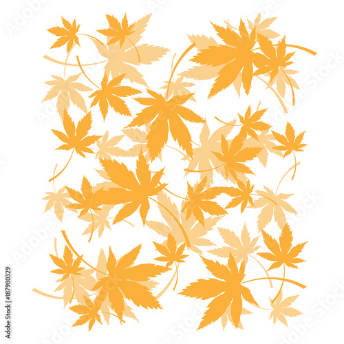 Background with dead autumn leaves, orange foliage