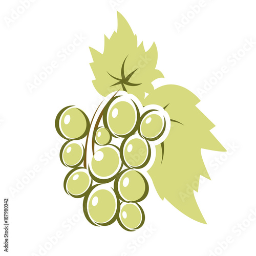 Bunch of grapes with leaves - wine-making concept