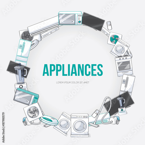 Home electronic appliances design element. Vector illustration