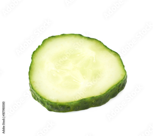 Sliced fresh cucumber isolated