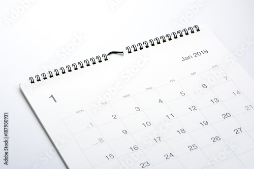 Minimal calendar 2018 isolated