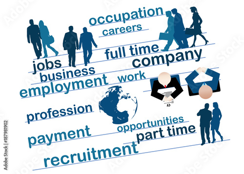 Jobs and Recruitment  - Worldwide concept