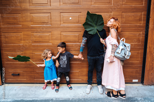 Photography Family having fun on the street