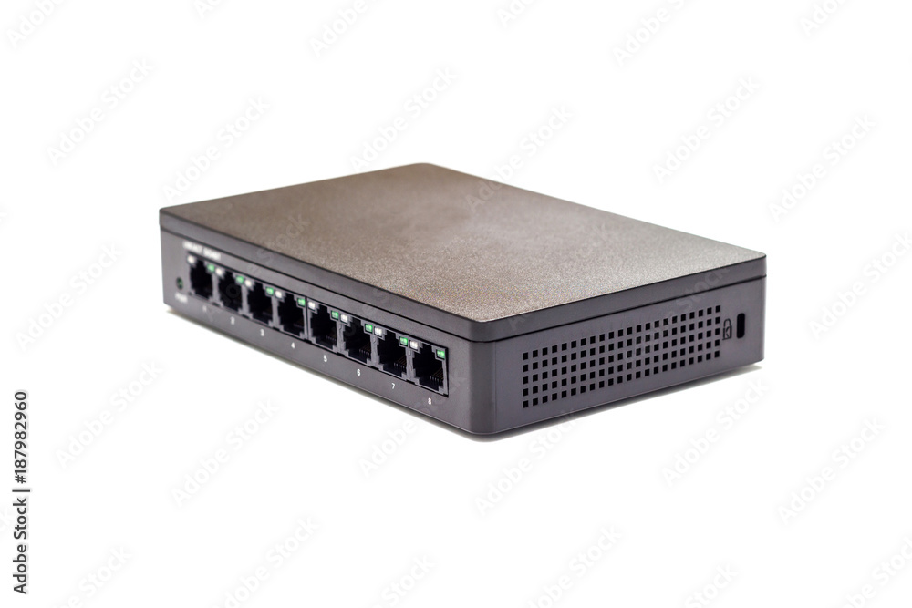 switch 8 port gigabit isolated white background switch 8 port gigabit isolated white background
