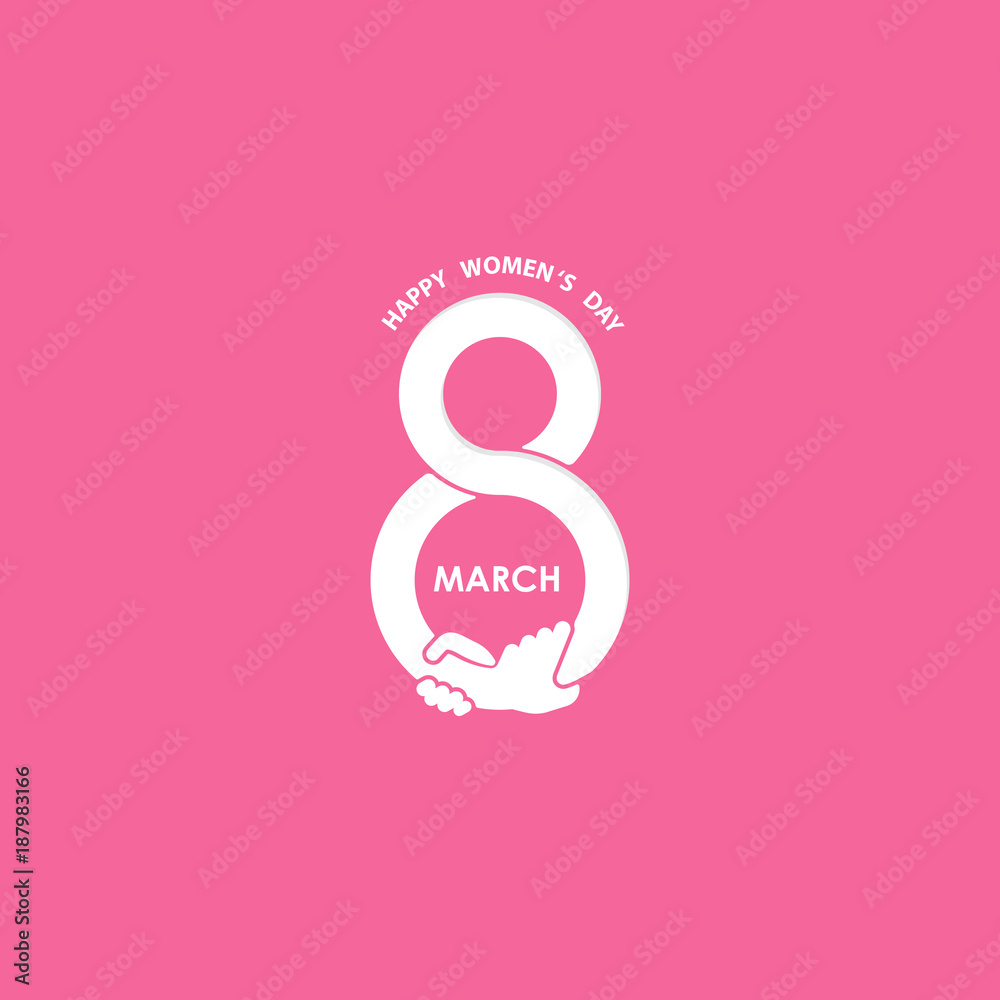 Creative 8 March logo vector design with international women's day icon.Vector illustration Creative 8 March logo vector design with international women's day icon.Vector illustration
