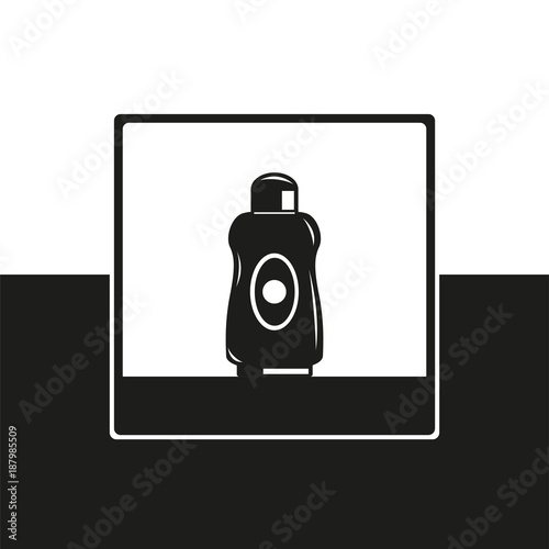 Shampoo. Cosmetic items. Vector icon.