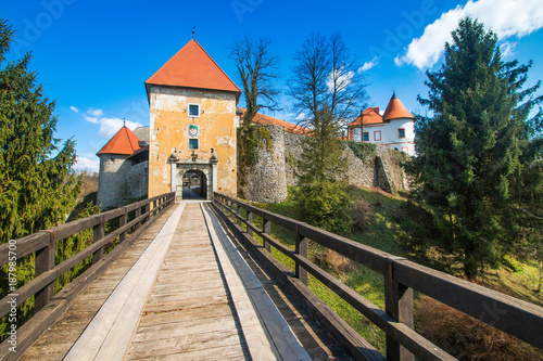  Entrance to Ozalj Castle in the town of Ozalj, Croatia, Europe 