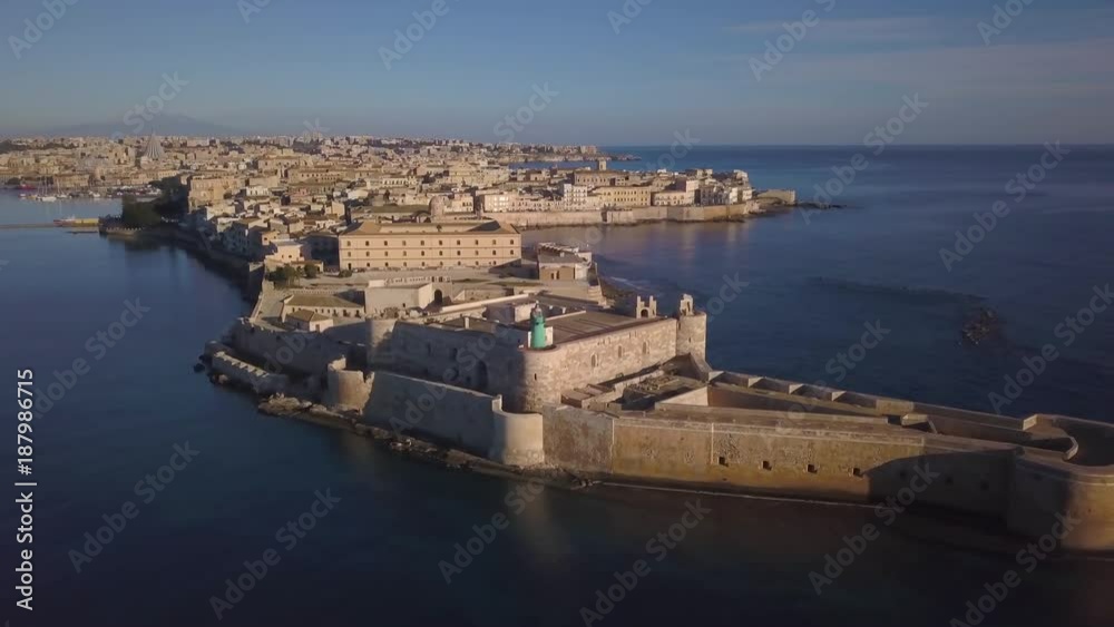 flying over tip of Ortygia towards Siracusa flying over tip of Ortygia towards Siracusa