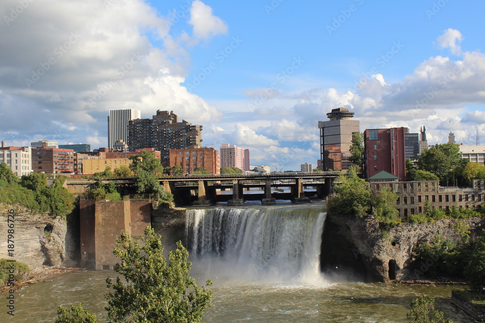 High Falls and city of Rochester, New York skyline High Falls and city of Rochester, New York skyline