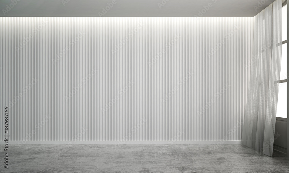The interior design idea concept of empty luxury living room and white wood patern wall background The interior design idea concept of empty luxury living room and white wood patern wall background