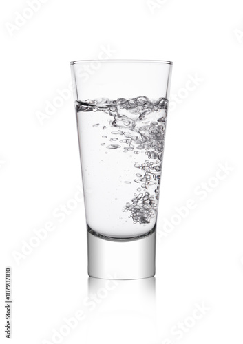 Elegant glass with healthy still clear water