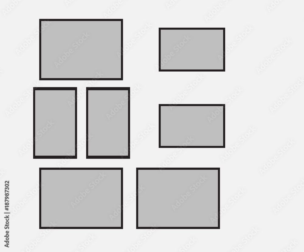 blank photo frame set on the wall. design for modern interior vector illustration blank photo frame set on the wall. design for modern interior vector illustration