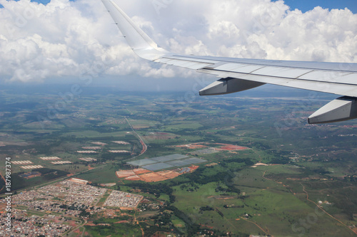 AIRPLANE WING, BRAZIL, December 02, 2016: traveling from São Paulo to Brasília.