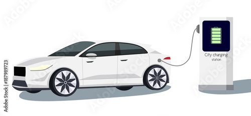 Vector isolated electric car