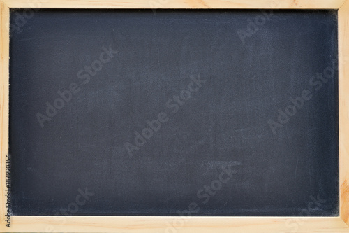 empty chalkboard in wood frame with free space for text