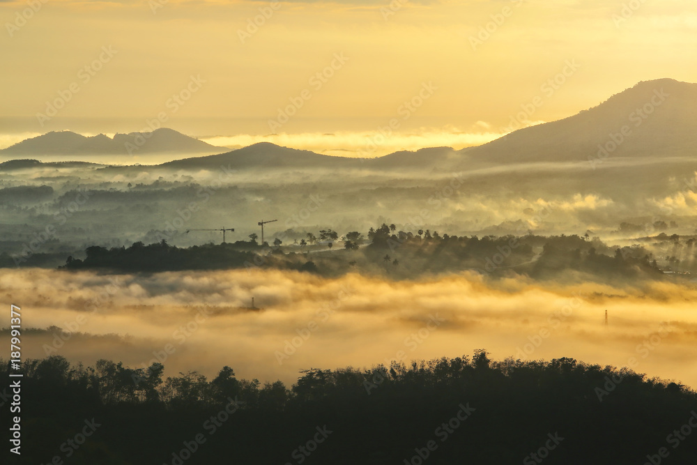 Misty morning in the Doi Ang Khang, Chiang Mai, Thailand.